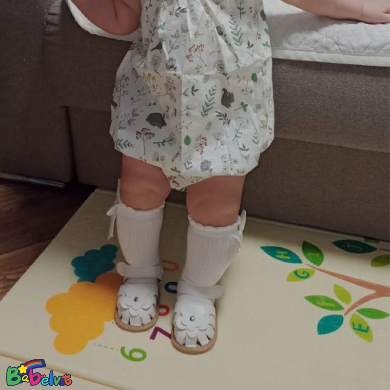 Babelvit Infant Baby Girl Boy Sandals Comfort Premium Summer Outdoor Casual Beach Shoes with Flower Bowknot Anti Slip Rubber Sole Newborn Toddler Prewalker First Walking Shoes - Image 2